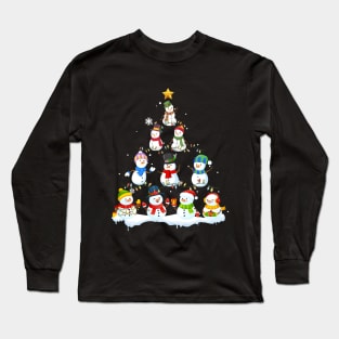 Funny Snowman Christmas Tree T-Shirt Ornament Deco Long Sleeve T-Shirt